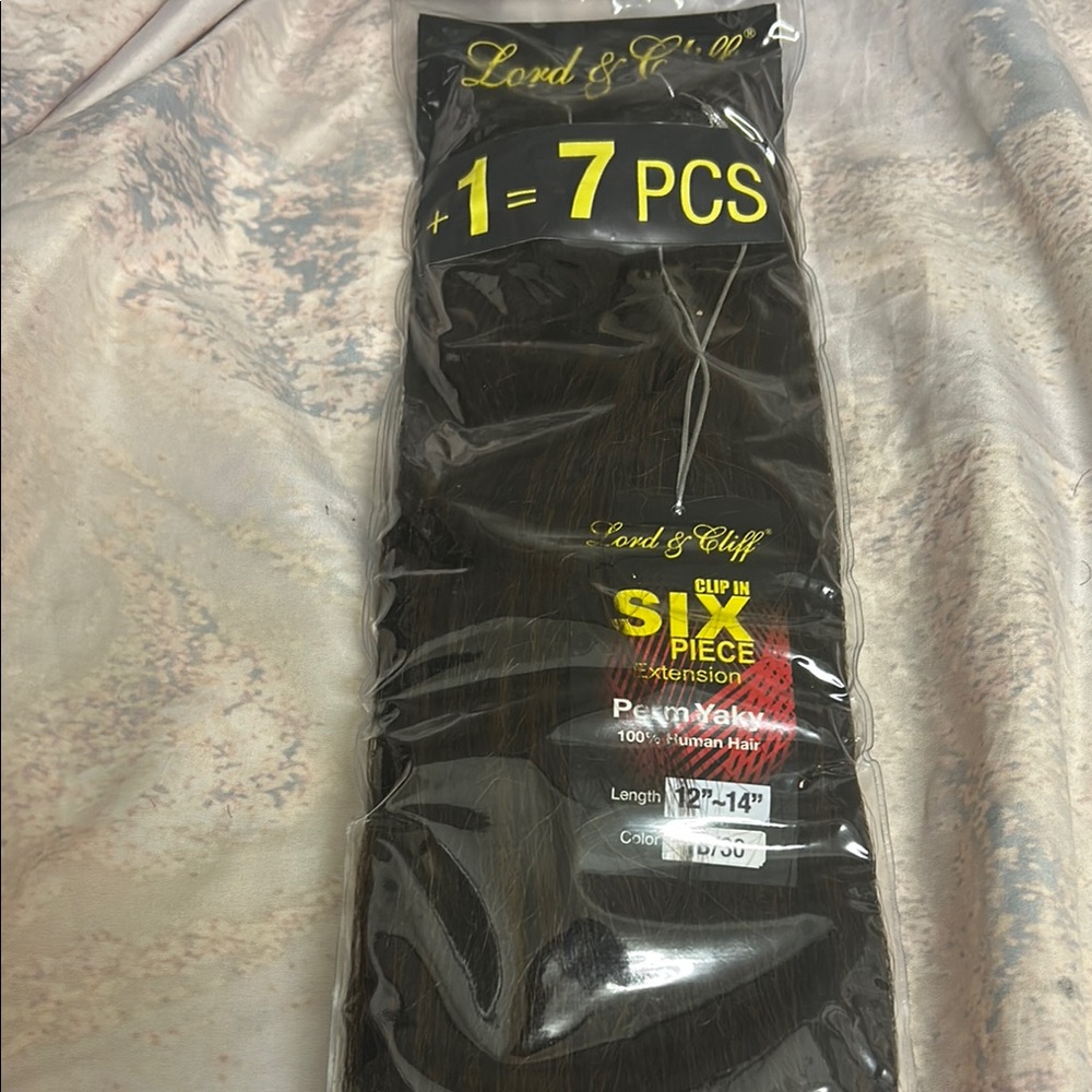Lord & Cliff, 100% Human hair, color 1B/30, clip on pieces.NWT